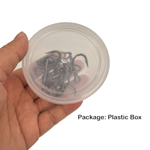 10pcs/Box Fishing Treble Hooks 6X Strong Black High Carbon Replacement Treble Hooks Size 3/0 2/0 1/0 1# 2# 4# 6# 8# - size: 1/0-10pcs