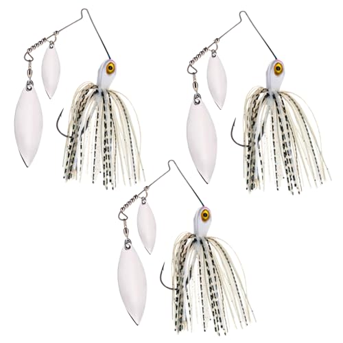 Reaction Tackle Spinner Bait, Compact Profile Fishing Lure with Flash and Vibration for Bass, Trout, Pike, Salmon and Walleye (3-Pack) - color: Tennessee Shad, size: 1/4 Oz