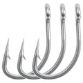 Live Bait Hooks Saltwater O'shaughnessy Circle Hook Stainless Steel Short Shank in-Line Point Fishing J Hooks for Catfish Tuna Bass Salmon Size 1#-5/0 - size: 4/0-50pcs
