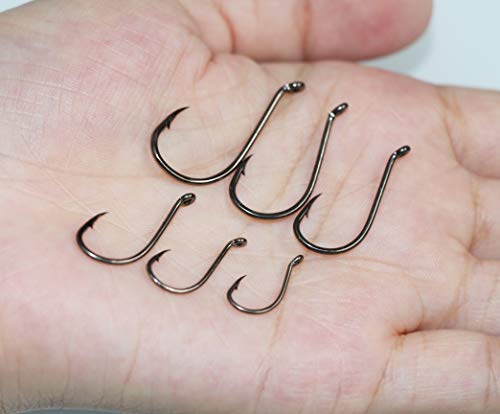 100pcs Octopus Beak Offset Fishing Hooks Froged Sport Circle Hooks Sharp High Carbon Steel Fishing Hook-6 Sizes - size: 4#