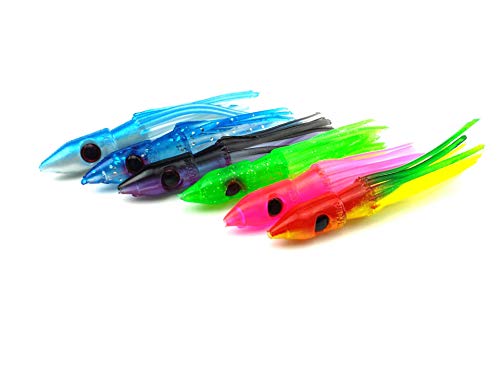 SquidNation Slammer Rubber Bullets Lures 10 Pack 3.50" for Sm & M Ballyhoo Tuna Lures by Squid Nation - color: Green-32