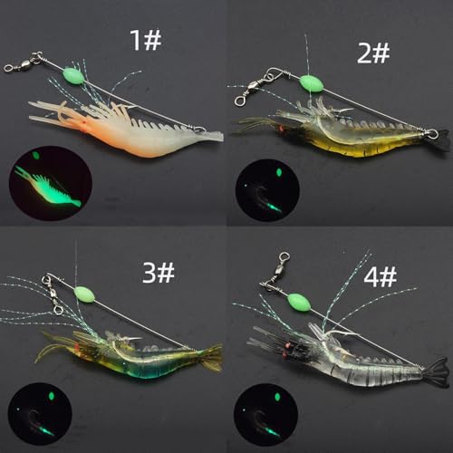 7pc Soft Luminous Shrimp Lure Set | Saltwater Fishing, Shrimp Baits
