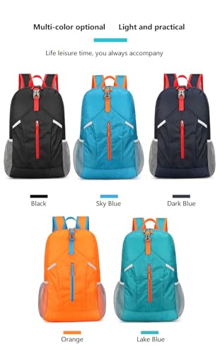 levayhill 25L Foldable Hiking Backpack,Small Packable Daypack,Dark Blue | Lightweight Collapsible Bag,Water Repellent Travel Basic-Daypack,Men Women Camping Cycling Rucksack Outdoor Back Pack - color: Dark Blue