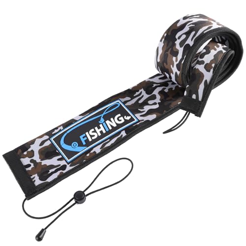 Lightproof Neoprene Fishing Rod Sleeve - Fishing Rod Cover for Storage & Transportation - Puncture Resistant Rod Sock for Casting, Trolling, Spinning Rods - color: Gray Camo, size: 65"