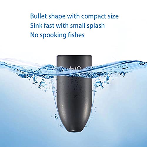 12 Pack Tungsten Bullet Fishing Weights, Insert Free Worm Sinkers, 1/8 3/16 1/4 3/8 1/2 oz - color: No Chip Black, size: 3/16 oz - 5pcs