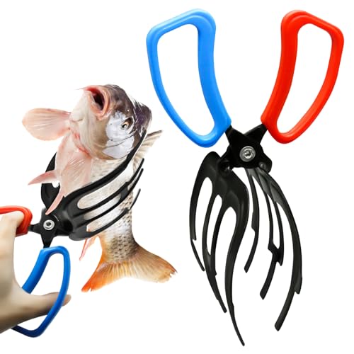 Fish Gripper, Fish Grabber Tool Metal Fish Grippers for Fishing, 3 Claw Fish Grips Anti-Slip Fishing Pliers Gripper Control Clamp Claw Fish Pliers Catch Fish Fishing Accessories, Ideal for Anglers¡­ - style: 3 Claw
