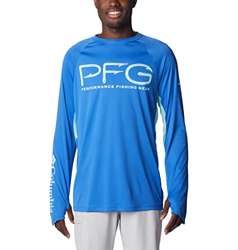 Columbia Men's Terminal Tackle Vent Long Sleeve - color: Vivid Blue/Gulf Stream, size: X-Small