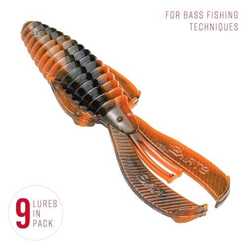 Strike King Rage Bug Fishing Lure, Soft Plastic Grub, Unique Design, Subtle Action - color: Crawdaddy, size: 3"