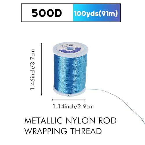Aventik Fishing Rod Wrapping Thread for Guide Building 500D/100YDS 8PCS Nylon Thread Fishing Rod Repair Kit Fishing Rod Building Supplies - style: 8 Pack Rainbow Color Nylon Thread