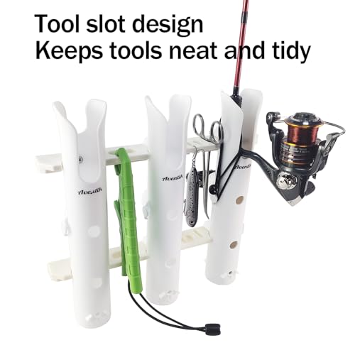 Aventik Tube Fishing Rod Holder Bracket Wall Mounted Boat Side Mount Tool Holder Tube Links with Screws 1/2/3/4/6 Pole Tube Fishing Rod Holders - color: 6-Pole Black