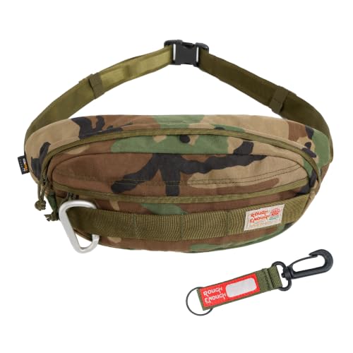 Rough Enough Tactical Fanny Pack for Men Crossbody Waist Bag for Hunting Fishing Hiking Travel Army Green Camo Cordura