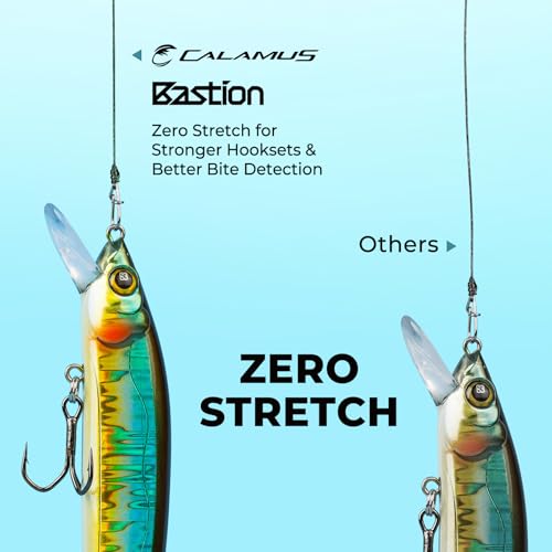 Calamus Bastion Braided Fishing Line -Abrasion Resisting Braided Lines – Thin Diameter Superline – Zero Stretch – 4 Strand MultiTuf Fiber Braid Line - color: X4-Gray, size: 30 LB - 300 Yds