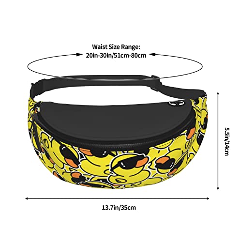 Funny Duck with Glasses Fanny Pack Crossbody Waist Bag Pack for Men Women. Belt Bag for Travel Walking Running Hiking Fishing. - color: Funny Duck With Glasses
