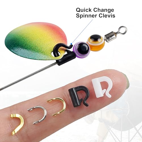 Fishing Clevis Easy Spin U-Shaped Brass Links, 120/250pcs Quick Change Spinner Clevis Spinner Blade for Lure Making Spinnerbait Parts Accessory Freshwater Saltwater - color: Spinner Clevis Kit-250pcs