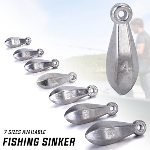 Sougayilang Fishing Weights Sinkers Bank Sinkers Bullet Weights for Surf Fishing Pier Bank Fishing Saltwater Fishing Gear 1oz to 12oz - size: 2oz 10pcs