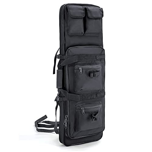 Gespann Tactical Rifle Backpack Soft Rifle Case Rifle Storage Holder for Hunting Trekking Hiking Fishing Rod Bag - color: Black, size: 32 inches