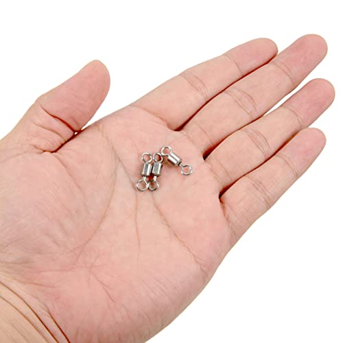 PATIKIL Fishing Barrel Swivels, 40 Pack 335LBS Copper Rolling Hook Line Connector Terminal Tackle for Saltwater Freshwater Fishing, Silver - style: 97 lb