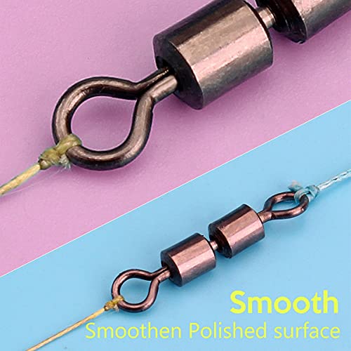Fishing Accessories, Double Barrel Swivels, Twice Speed Rolling Swivel Black Nickel Stainless Steel Terminal Tackle Bass Fly Fishing Gear, Connect Fishing Line Hooks (30 Pcs Test 75-130 Pound)