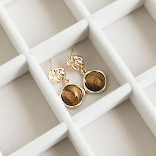 Wudygirl Large Jewelry Organizer Box with 40 Compartments Earring Holder Organizer Velvet Ring Display and Necklace Storage Tray Jewelry Box for Women (Beige Velvet) - color: Beige, size: 40 Grid