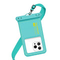 Floatable Waterproof Phone Pouch Case for iPhone 17 16 Pro Max/15/14, IP68 Travel Cellphone Dry Bag Beach Cruise Ship Essentials Bags with Crossbody Lanyard, Teal Green - 7″ - color: Teal Green