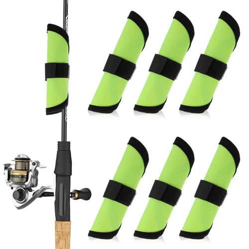 6 Pcs Fishing Lure Wrap, 5.9 Inch Lure Covers, Bait Gloves Lures Shield for Fishing Rod, Fish Hook Storage Protectors, Pole Sleeve Guard for Protecting Fishermen(Green) - color: Green