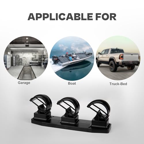 VEYWANE Fishing Rod Racks for Boat/Wall/Truck Bed, 3-Poles Storage Holders with Rubber Band Clips 2 Packs - color: 4 Racks for 6 Rods