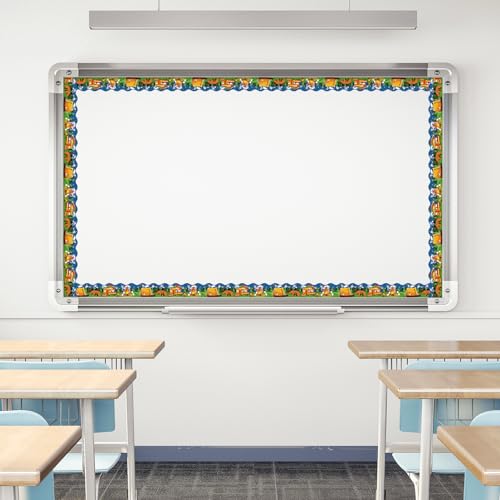 Whaline 32.8Ft Camping Bulletin Board Border Cartoon Bear Tent Campfire Forest Die Cut Trim Border Roll for Classroom Chalkboard Wall Decor - style: Bear Camping