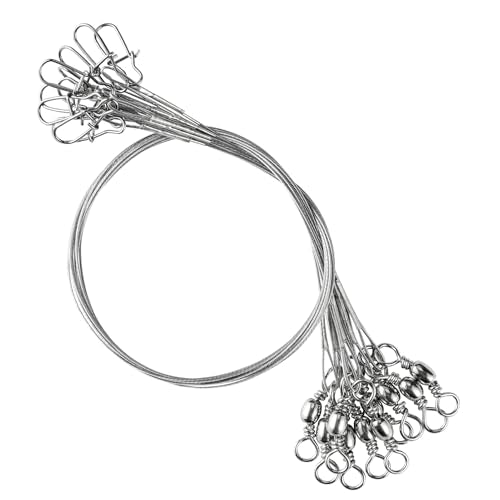 Atibin Stainless Steel Fishing Leaders Freshwater Fishing Rigs Wire Leaders Lures High Strength Wire Leader Fishing White Nickel - size: #6 (11.8in-70lb) 30pcs