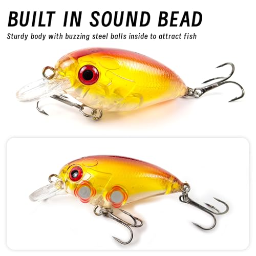 Fishing Lures Large Hard Bait Minnow VIB Lure with Treble Hook Life-Like Swimbait Fishing Bait Popper Crankbait Vibe Sinking Lure for Bass Trout Walleye Redfish - color: 10pcs 6.3cm/ 8g