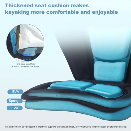 Thickened Kayak Seat,Kayak Seats with Back Support– Cushioned Canoe Backrest with Sit-On-Top Design, Padded Back Support for SUP Paddle Boards, Rafting, Fishing - color: Green, size: 1 Pcs