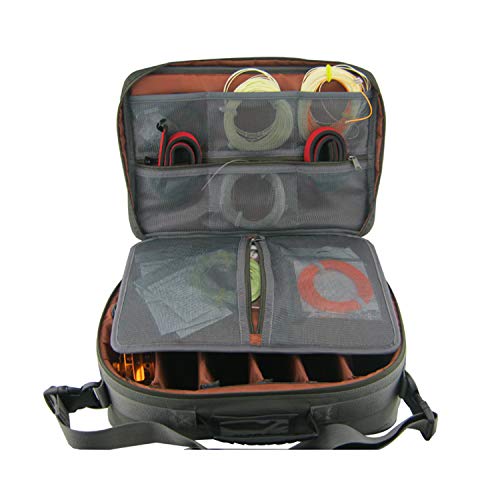 Aventik Mag Reel Combo Case With Mesh Pocket Insert for Extra Storage - Fishing Cover for All Types of Conventional and Saltwater Trolling Reels - 15.6x11.0x5.9 Inch
