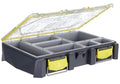 BUZBE Colony 15 Modular Tackle Box, Customizable Waterproof Plastic Organizer, Fishing Tackle Storage, Small Parts Box, Grey and Yellow - style: Colony 15 with Bins