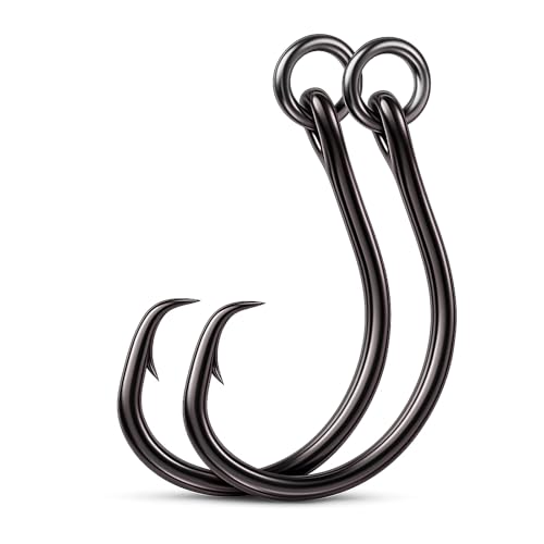 9KM DWLIFE Circle Hooks 4X 25Pcs Strong Corrosion-Resistant High-Carbon Steel Fishing Hooks with Ring for Catfish, Bass Saltwater Circle Hooks - size: 6/0#