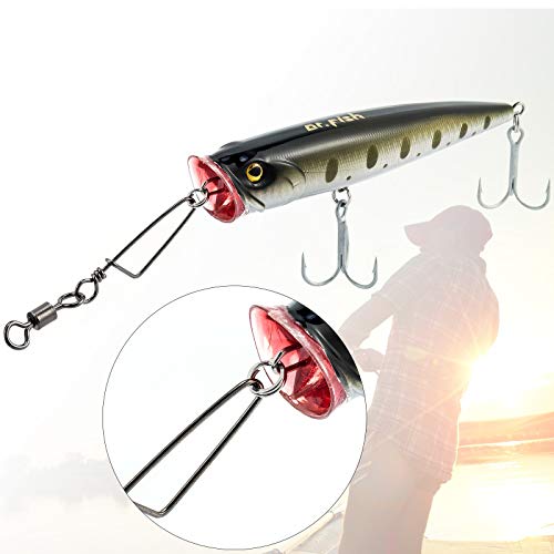 Dr.Fish 30 Pack Barrel Snap Swivels, Barrel Swivels Fishing Tackle Crane Rolling Coast Lock Snap Lure Leader Line Connector Fresh&Saltwater - size: #6-30LB-30 Pack