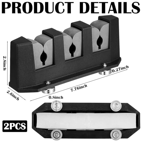 Seenelling 2 Pcs Magnetic Fishing Rod Holder for Car Fishing Pole Rack Vertical Rod Storage Holders for Truck Bed Boat Wall Garage Door - color: Gray, size: 3 Rods