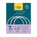 SF 3 Packs Pre-Tied Loop Fly Fishing Tapered Leader Fluorocarbon 7.5FT 9FT 12FT 0X 1X 2X 3X 4X 5X 6X 7X - color: Clear-3Packs, size: 7.5FT-7X