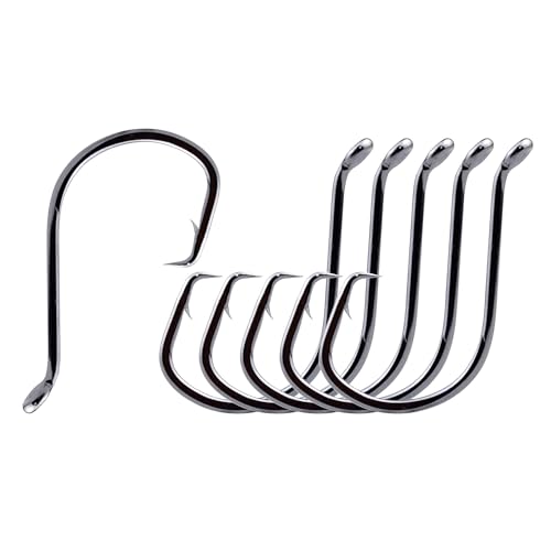 Saltwater Circle Hooks,50 Packs 2X Strong Octopus Fishing Hooks Customized Offest Sports Catfish Hook Bass Fishing Tackle Box - size: 1/0 - 50 Packs