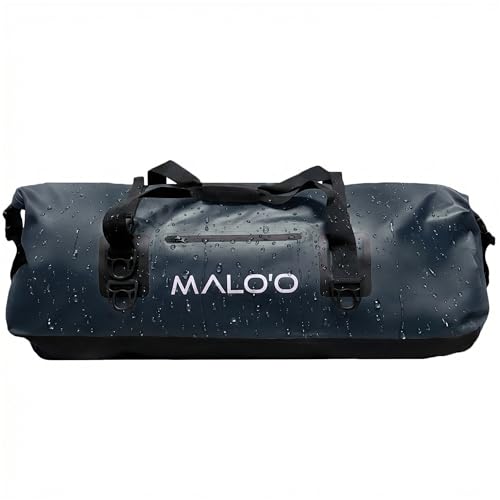 Malo’o Waterproof Dry Duffel, Heavy-Duty Roll Top Waterproof Gear Bag with Shoulder Strap & Molle Loops, Marine Duffel for Kayaking, Boating, Camping, Beach & Travel, Black, 100L - color: Black, size: 100L