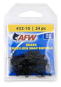 AFW Brass Coastlock Snap Swivels – Durable Fishing Gear with High-Strength Wire Snaps, Black Oxide Finish, Prevents Line Twisting & Kinking, Supports Up to 350 lb Test. - size: 24 pc, #10, 30 lb test