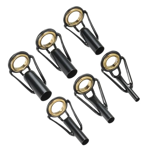 PATIKIL Fishing Rod Tip Repair Kit Stainless Steel Pole Ring Guide Replacement for Saltwater Freshwater Fishing - color: Golden, size: 2-6mm