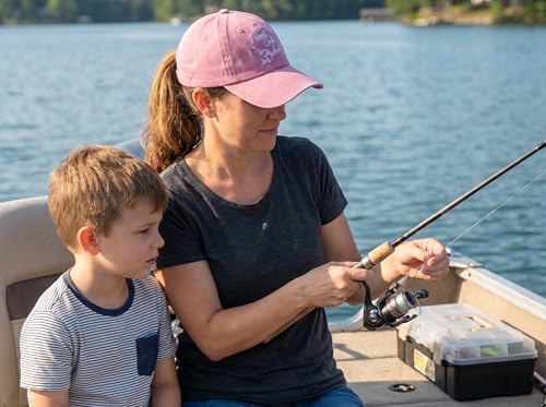 Fishing Baseball Cap for Men Women, Adjustable Embroidered Hat | Fishing Gear, Outdoor Adventure Design, Precision Embroidery Craft, One Size Adjustable Fit - color: Aunt (Washed Pink)