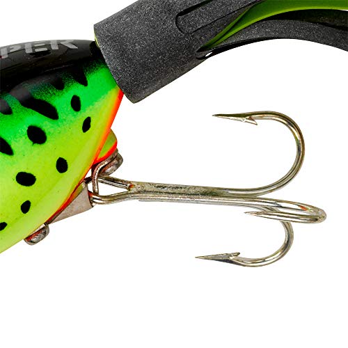 Arbogast Hula Popper Topwater Bass Fishing Lure - color: Fire Tiger, size: 1 3/4 in, 1/4 oz