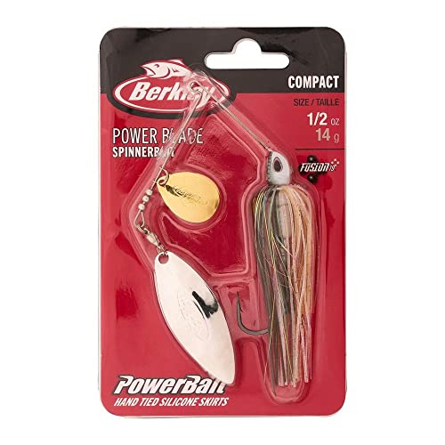 Berkley Power Blade Compact Fishing Spinnerbaits - color: Shad Spawn/Gold + Silver, size: 1/2 oz - Colorado Willow