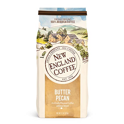 New England Coffee Variety Pack - Butter Pecan/Blueberry Cobbler/Hazelnut Creme, 11oz Bag (Pack of 3) - size: 11 Ounce (Pack of 3)