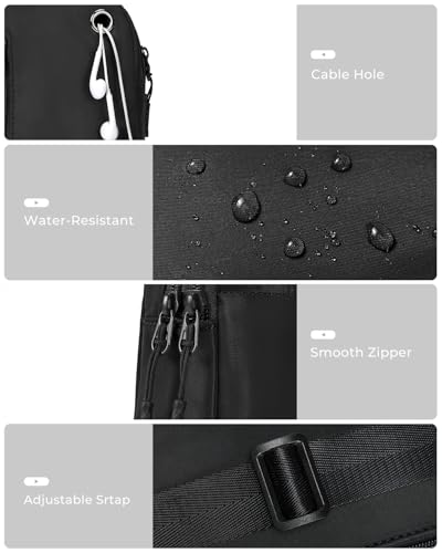 CHOLISS Small Sling Bag for Women and Men, Crossbody Bags Trendy Fanny Packs Chest Bag with Extended Strap - color: D01 Black - Upgrade