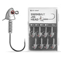 Swimbait Jig Heads with Stacked Cone Keeper, Minnow Style Eye Fishing Jighead 3/16 1/4 3/8 1/2oz (15 PCs) - color: Raw, size: 3/16oz - 3/0 - 15 pack
