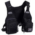 BASSDASH FV08 Ultra Lightweight Fly Fishing Vest for Men and Women Portable Chest Pack - color: Black