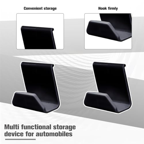 2PCS Car Co-Pilot Glovebox Hooks, Front Passenger Seat Glovebox Storage Hanger for Purse Key Umbrella Cable, Multifunctional Glove Compartment Holder Organizer Hook, Universal Fit (Black) - color: Black