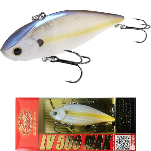 LUCKY CRAFT LV 500 MAX Freshwater Fishing Lures, Sinking Lipless and Long-Casting Crankbait, 3 Inch Vibration Rattle Bait, Perfect Fishing Gear for Tackle Box and Accessories - color: 250 Chartreuse Shad