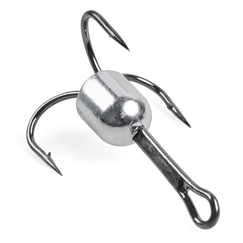 Snagging Hooks Weighted Treble Hooks - 4PCS/8PCS Sharp Treble Fishing Hooks with Weight for Bass Salmon Gator 5/0 6/0 8/0 10/0 - style: 10/0-2.5oz-4pcs